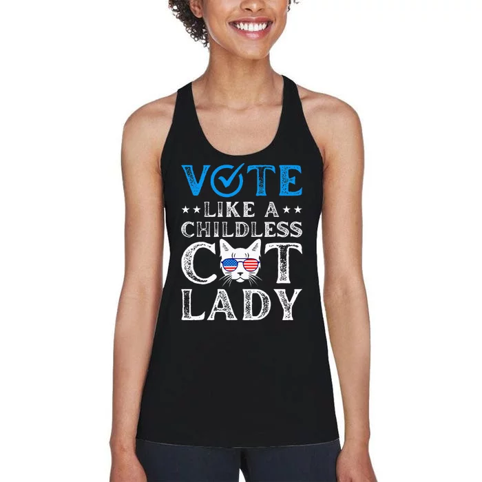 Vote Like A Childless Cat Lady Women's Racerback Tank