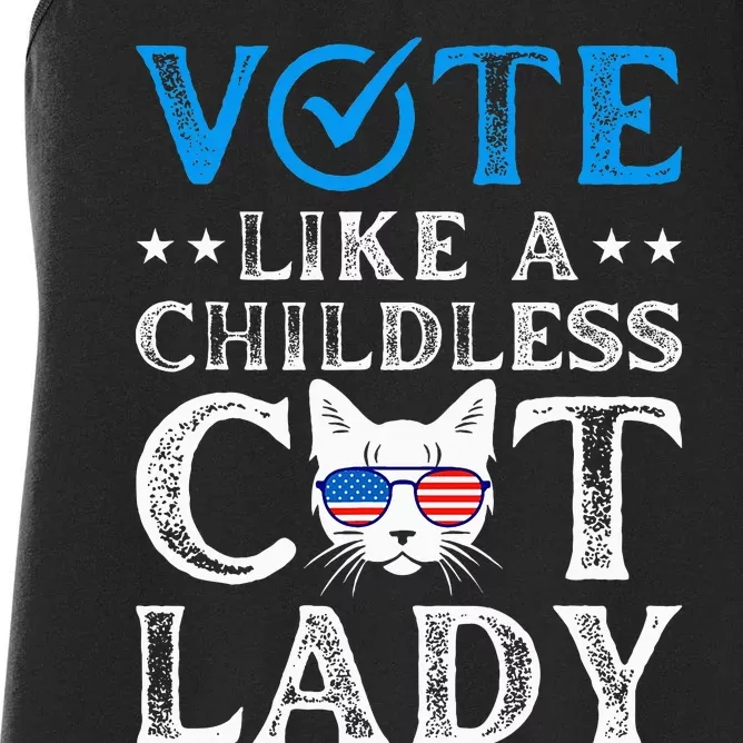 Vote Like A Childless Cat Lady Women's Racerback Tank