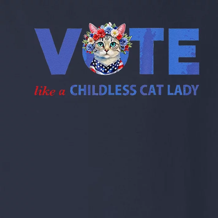 Vote Like A Childless Cat Lady Funny Voting Kamala Toddler Long Sleeve Shirt