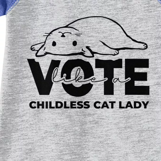 Vote Like A Childless Cat Lady Funny Voting Kamala Infant Baby Jersey Bodysuit