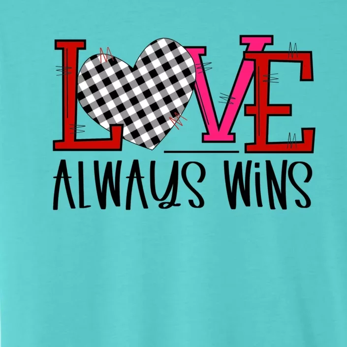 Valentine Love Always Wins Checker Flag Heart Gift ChromaSoft Performance T-Shirt