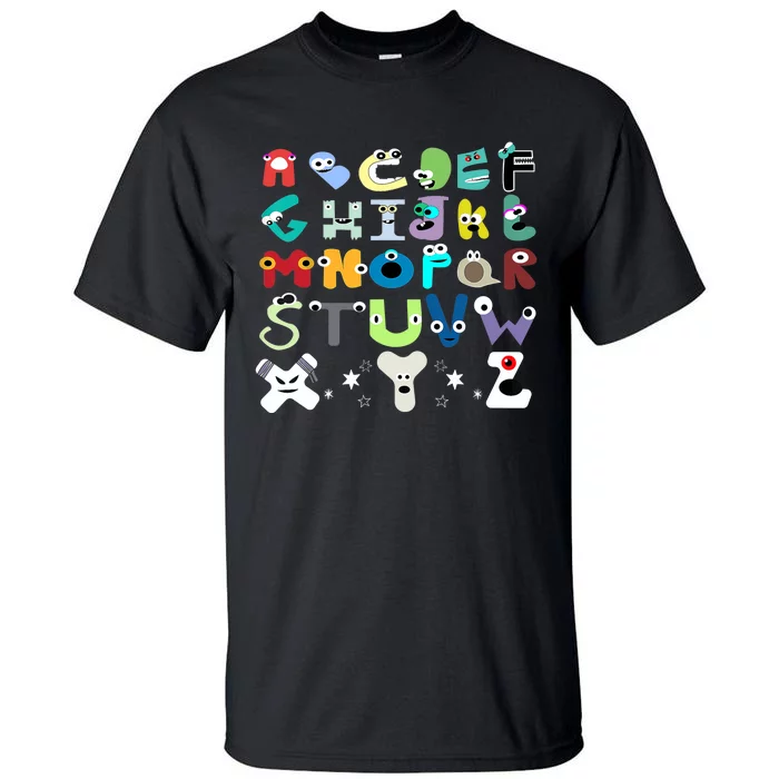 Villain Letter Abcs Evil Alphabet Costume Matching Lore Tall T-Shirt