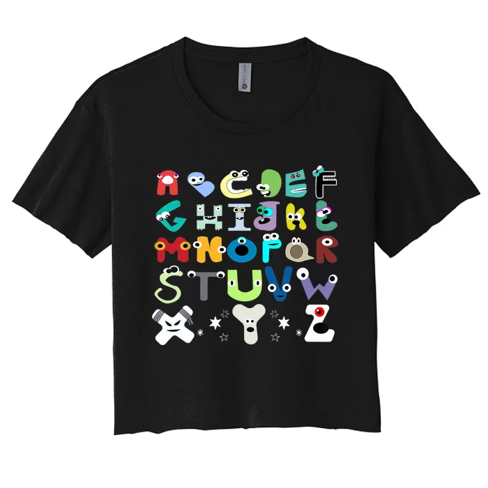 Villain Letter Abcs Evil Alphabet Costume Matching Lore Women's Crop Top Tee