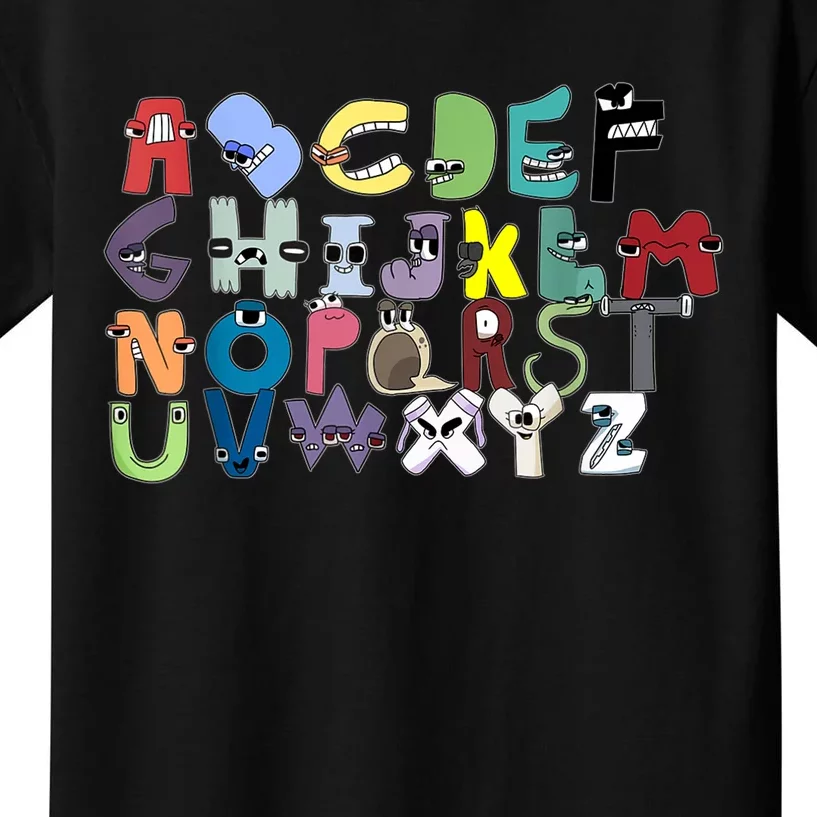 Villain Letter Abc Learning Boys Matching Evil Alphabet Lore Men's T-shirt  Back Print - Monsterry