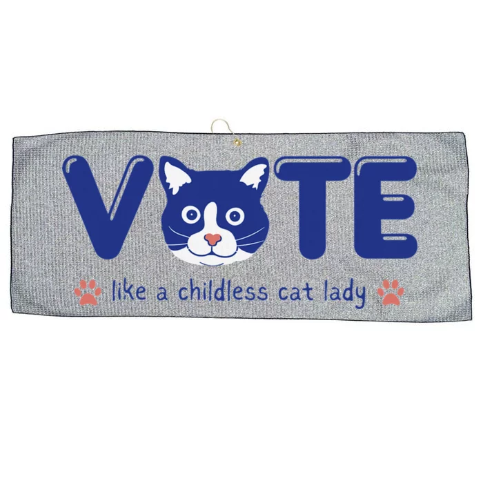 Vote Like A Childless Cat Lady Funny Voting Kamala Large Microfiber Waffle Golf Towel