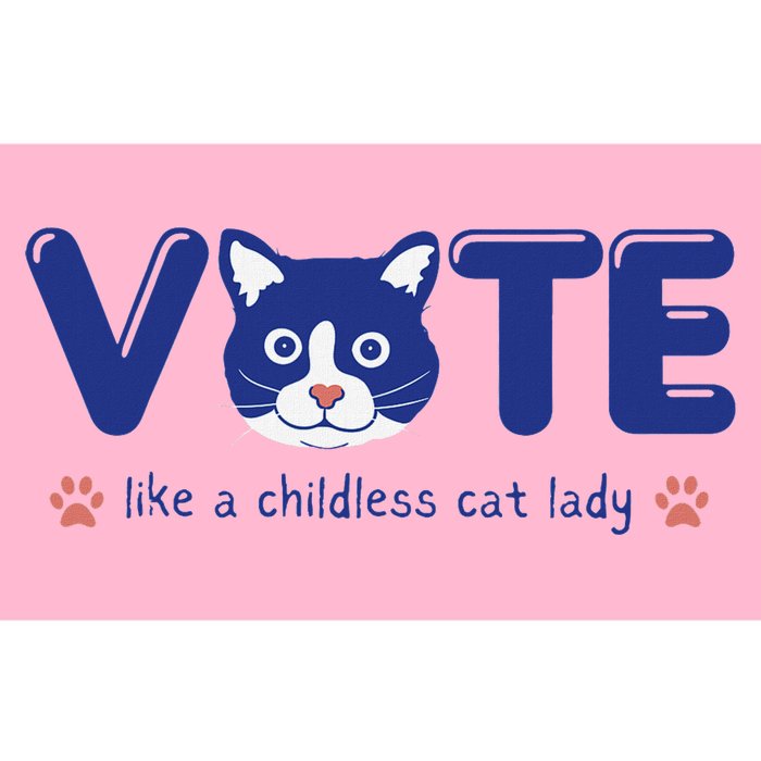 Vote Like A Childless Cat Lady Funny Voting Kamala Bumper Sticker