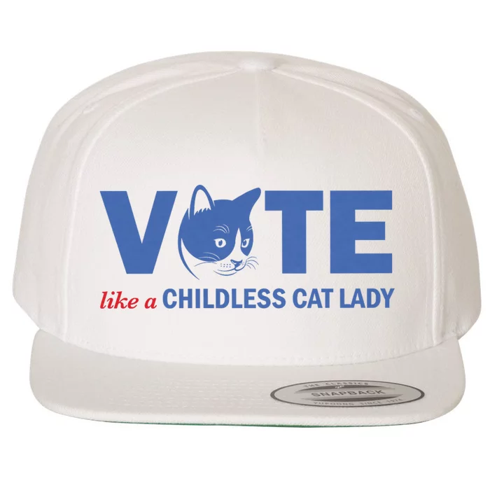 Vote Like A Childless Cat Lady Funny Voting Kamala Wool Snapback Cap