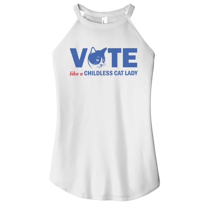 Vote Like A Childless Cat Lady Funny Voting Kamala Women’s Perfect Tri Rocker Tank