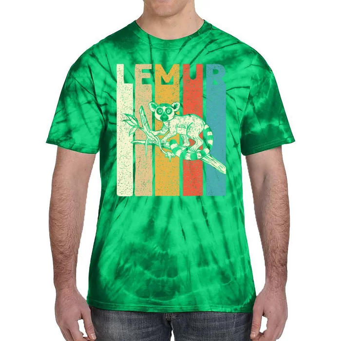 Vintage Lemur Animal Researcher Zookeeper Lemur Lover Tie-Dye T-Shirt