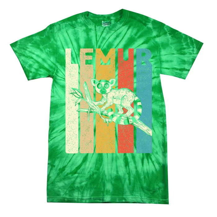 Vintage Lemur Animal Researcher Zookeeper Lemur Lover Tie-Dye T-Shirt