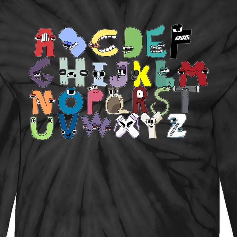 Villain Letter Abc Costumes Matching Evil Alphabet Lore Tie-Dye Long Sleeve Shirt