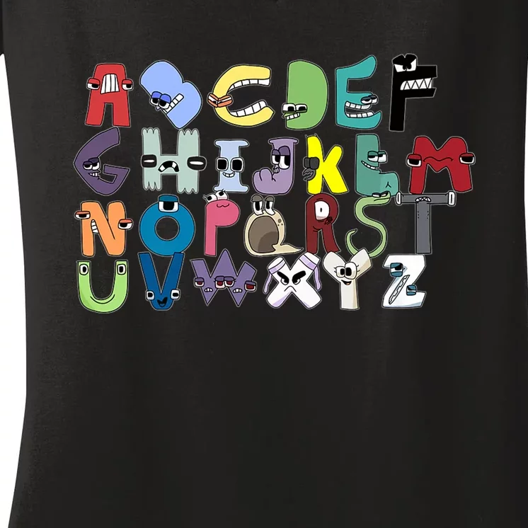 Villain Letter Abc Costumes Matching Evil Alphabet Lore Women's V-Neck  T-Shirt