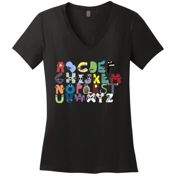 Villain Letter Abc Costumes Matching Evil Alphabet Lore Women's V-Neck T-Shirt