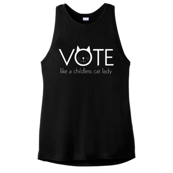 Vote Like A Childless Cat Lady Funny Vote Kamala Harris 2024 Ladies Tri-Blend Wicking Tank