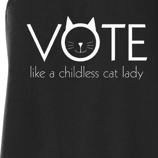 Vote Like A Childless Cat Lady Funny Vote Kamala Harris 2024 Women's Racerback Tank