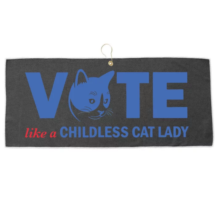 Vote Like A Childless Cat Lady Large Microfiber Waffle Golf Towel