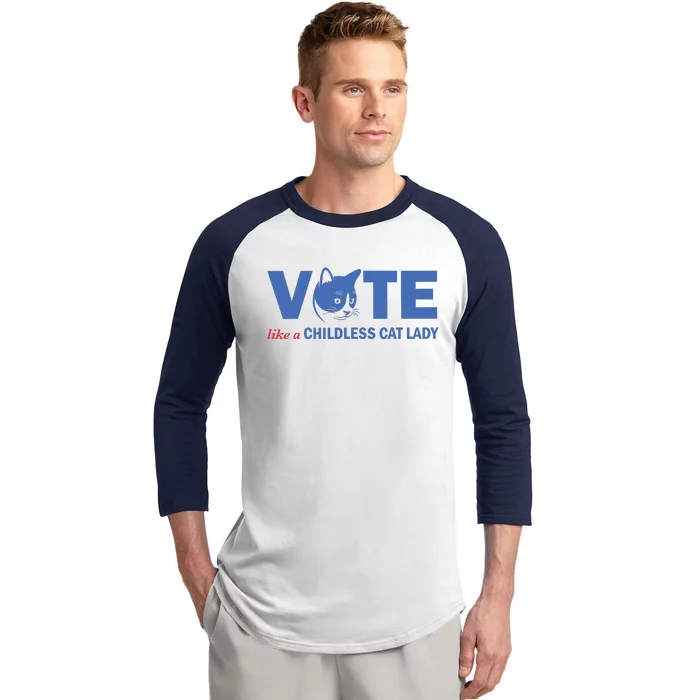 Vote Like A Childless Cat Lady Baseball Sleeve Shirt