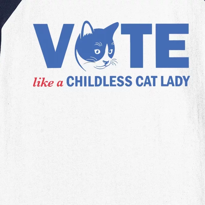 Vote Like A Childless Cat Lady Baseball Sleeve Shirt