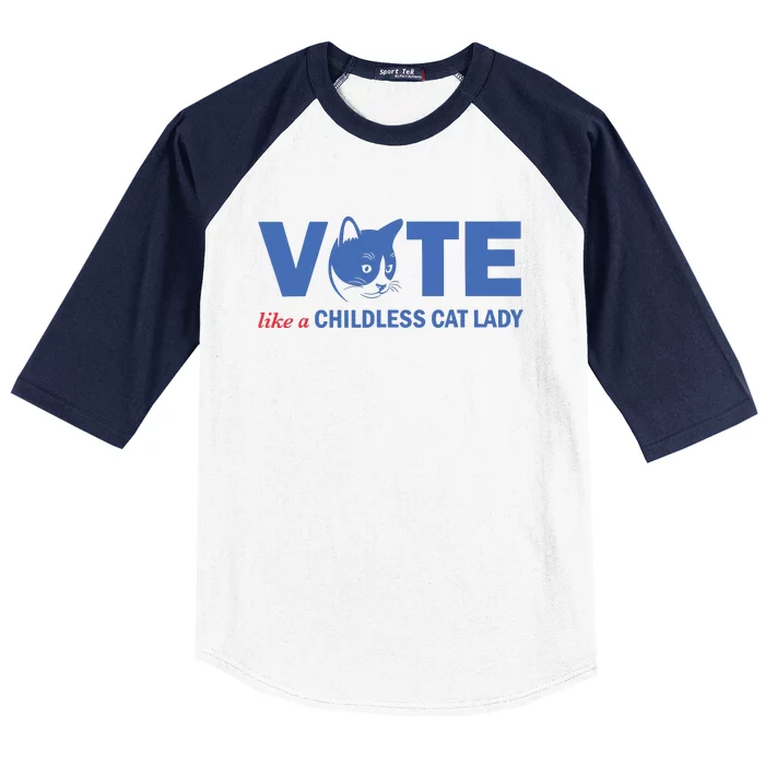 Vote Like A Childless Cat Lady Baseball Sleeve Shirt