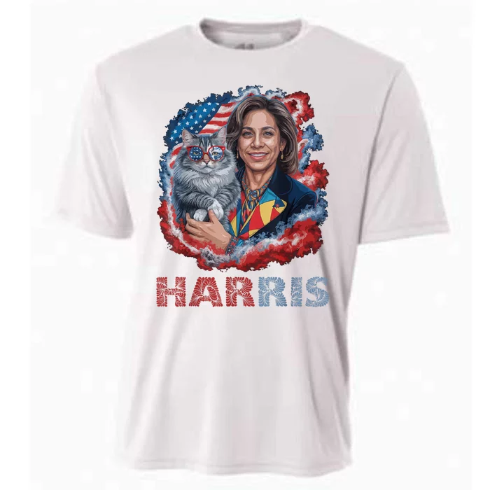 Vote Like A Childless Cat Lady Funny Voting Kamala President Kamalaharris Cooling Performance Crew T-Shirt