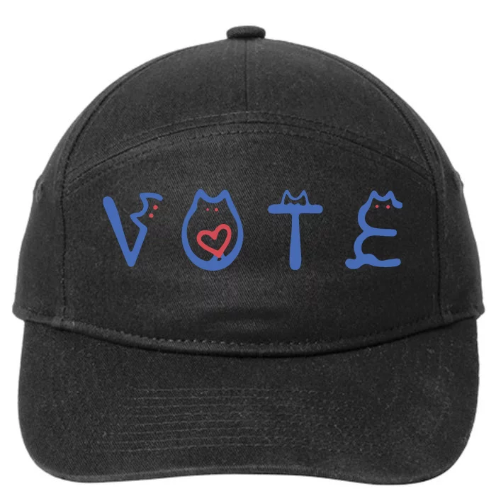 Vote Like A Childless Cat Lady Funny Voting Election 2024 7-Panel Snapback Hat