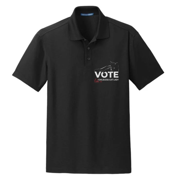 Vote Like A Childless Cat Lady Funny Voting Kamala Gift Dry Zone Grid Performance Polo