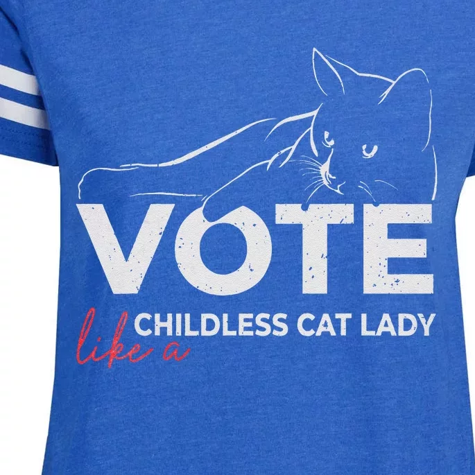 Vote Like A Childless Cat Lady Funny Voting Kamala Gift Enza Ladies Jersey Football T-Shirt