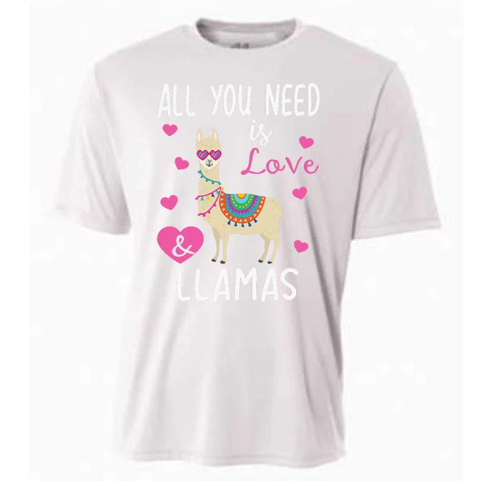 Valentine Llama All You Need Is Love & Llamas Gifts Cooling Performance Crew T-Shirt