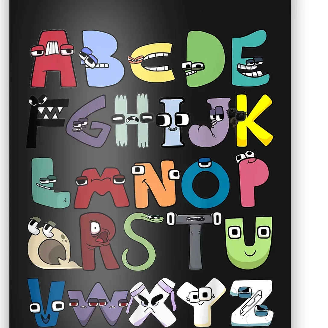 Villain Letter Abc Costume Boys Matching Evil Alphabet Lore Poster