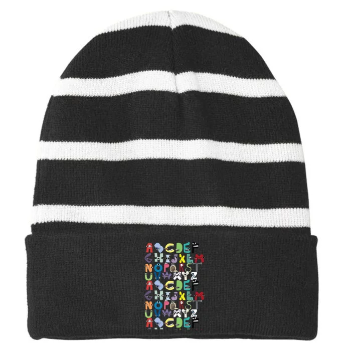 Villain Letter Abc Costume Boys Matching Evil Alphabet Lore Striped Beanie with Solid Band