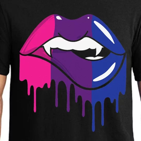 Vampire Lips Bisexual Sexy Blood LGBTQ Bi Love Flag Lesbian Pajama Set