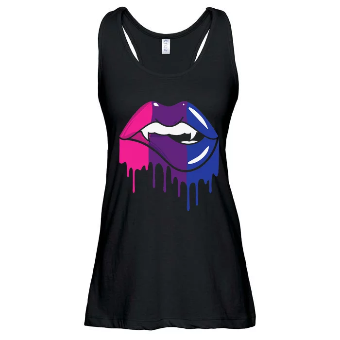 Vampire Lips Bisexual Sexy Blood LGBTQ Bi Love Flag Lesbian Ladies Essential Flowy Tank