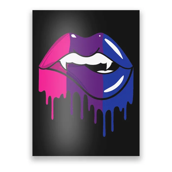 Vampire Lips Bisexual Sexy Blood LGBTQ Bi Love Flag Lesbian Poster