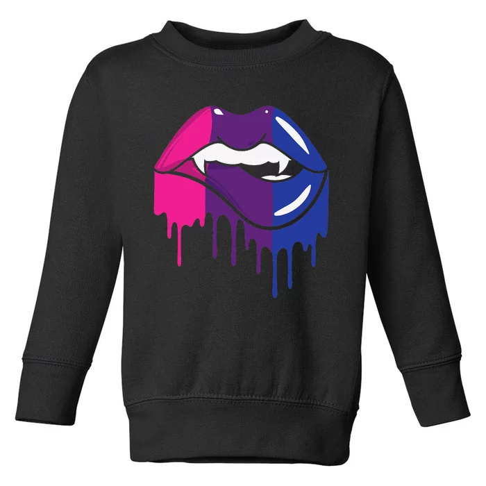 Vampire Lips Bisexual Sexy Blood LGBTQ Bi Love Flag Lesbian Toddler Sweatshirt