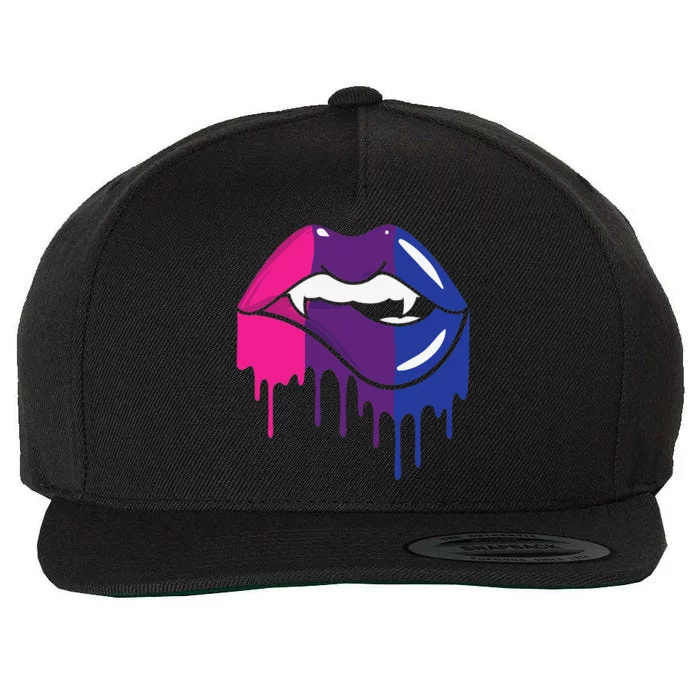 Vampire Lips Bisexual Sexy Blood LGBTQ Bi Love Flag Lesbian Wool Snapback Cap