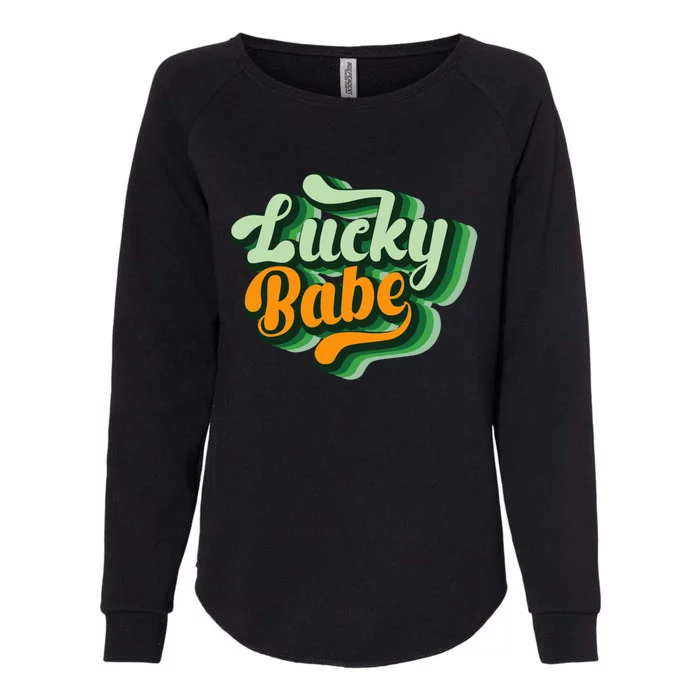 Vintage Lucky Babe Tie Dye St Patrick's Day Irish Cool Gift Womens California Wash Sweatshirt