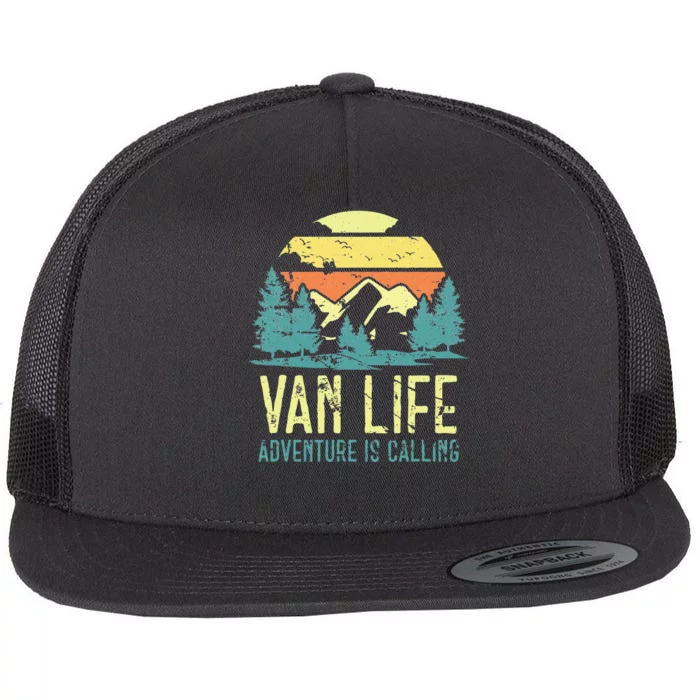 Van Life Camping Camper Livin The Vantasy Vanlife Flat Bill Trucker Hat