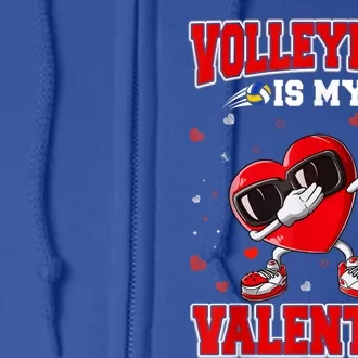 Volleyball Lover Cute Heart Dabbing Valentines Day Gift Full Zip Hoodie