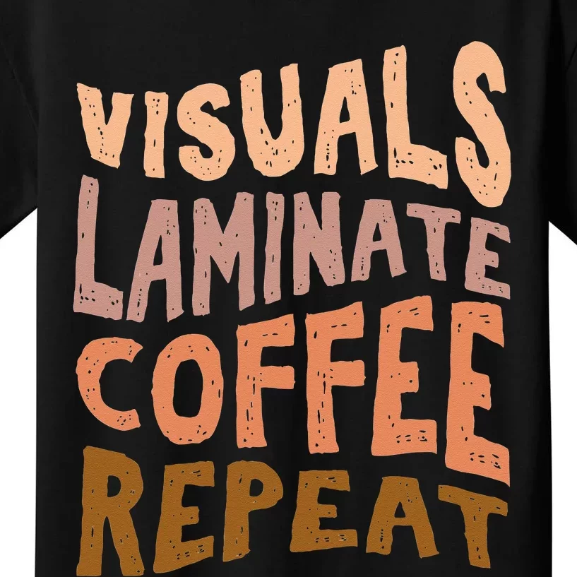 Visuals Laminate Coffee Repeat Special Education Teacher Kids T-Shirt