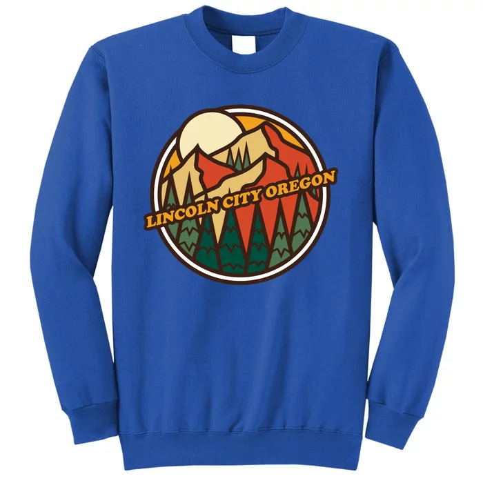 Vintage Lincoln City Oregon Mountain Hiking Souvenir Print Meaningful Gift Sweatshirt