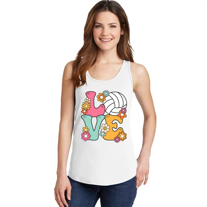 Volleyball Love Cute Volleyball Lover Wo Teens Girl Ladies Essential Tank