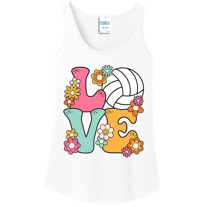 Volleyball Love Cute Volleyball Lover Wo Teens Girl Ladies Essential Tank