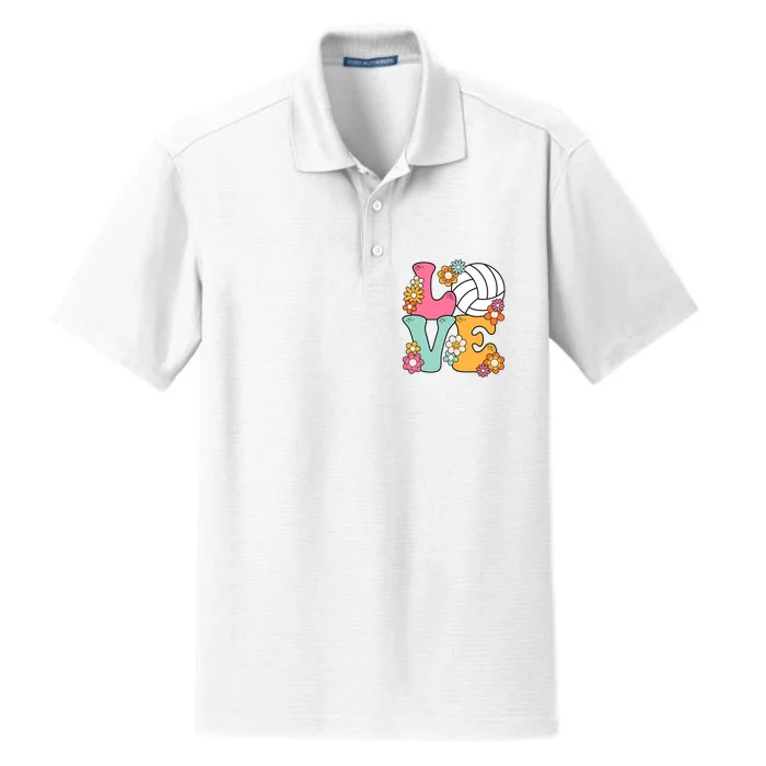 Volleyball Love Cute Volleyball Lover Wo Teens Girl Dry Zone Grid Performance Polo