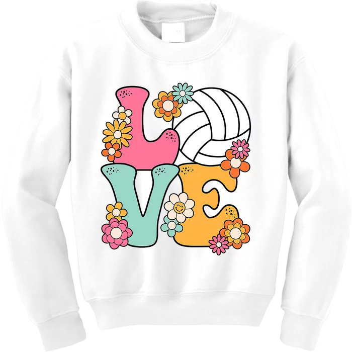 Volleyball Love Cute Volleyball Lover Wo Teens Girl Kids Sweatshirt