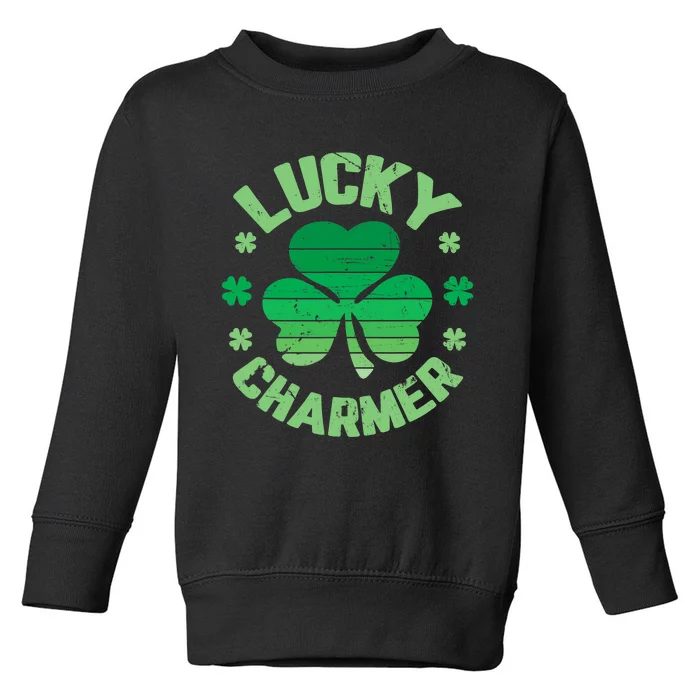 Vintage LUCKY CHARMER Shamrock St Patrick's Day Toddler Sweatshirt