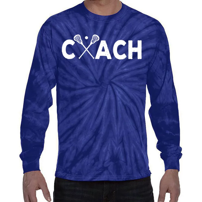 Vintage Lacrosse Coach Lacrosse Team Coach Retro Tie-Dye Long Sleeve Shirt