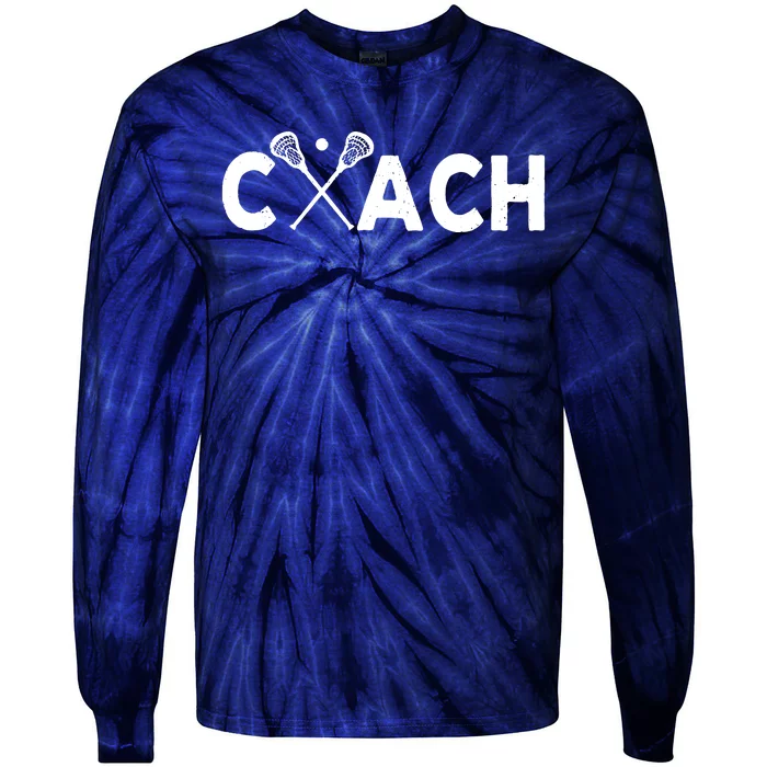 Vintage Lacrosse Coach Lacrosse Team Coach Retro Tie-Dye Long Sleeve Shirt