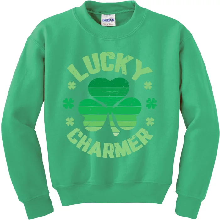 Vintage LUCKY CHARMER Shamrock St Patrick's Day Kids Sweatshirt