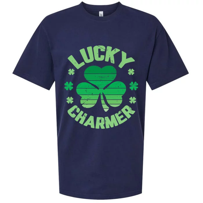 Vintage LUCKY CHARMER Shamrock St Patrick's Day Sueded Cloud Jersey T-Shirt