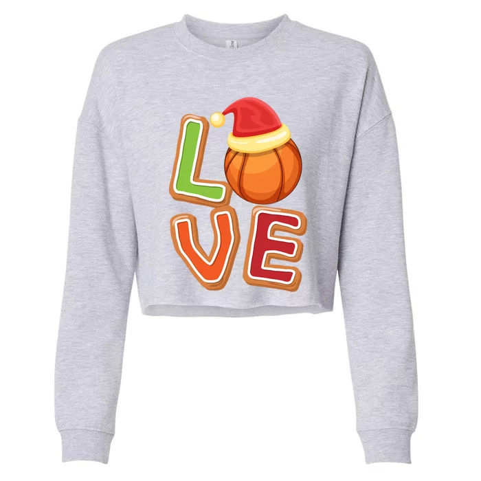 Volleyball Love Christmas Xmeaningful Giftmas Pajama Sport Fans Players Great Gi Cropped Pullover Crew